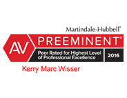 Martindale-Hubbell | AV Preeminent | Peer Rated For Highest Level Of Professional Excellence | Kerry Marc Wisser | 2016